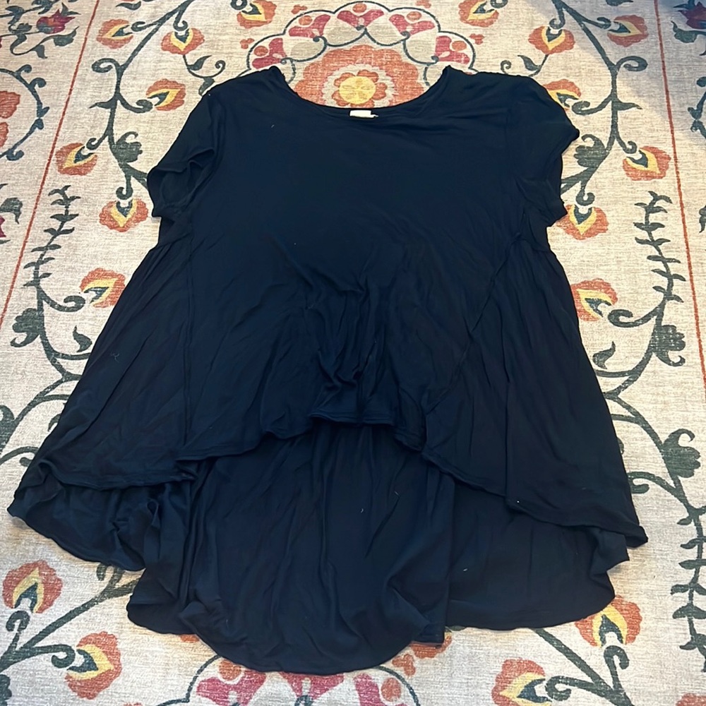 Free People high low black flowy tank top